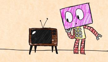 Rookie Robot Explores the World - On & Off - Rookie and the TV